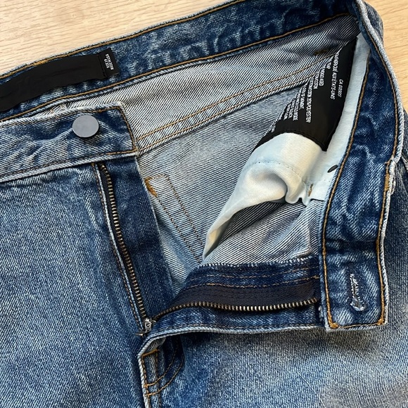 Denim X Alexander Wang Trap Denim Cropped Flare Jeans Size 29 Light Wash Indigo - Picture 9 of 15